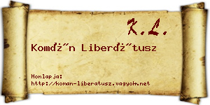 Komán Liberátusz névjegykártya